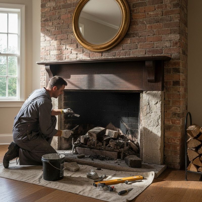 Brick Fireplace Installation